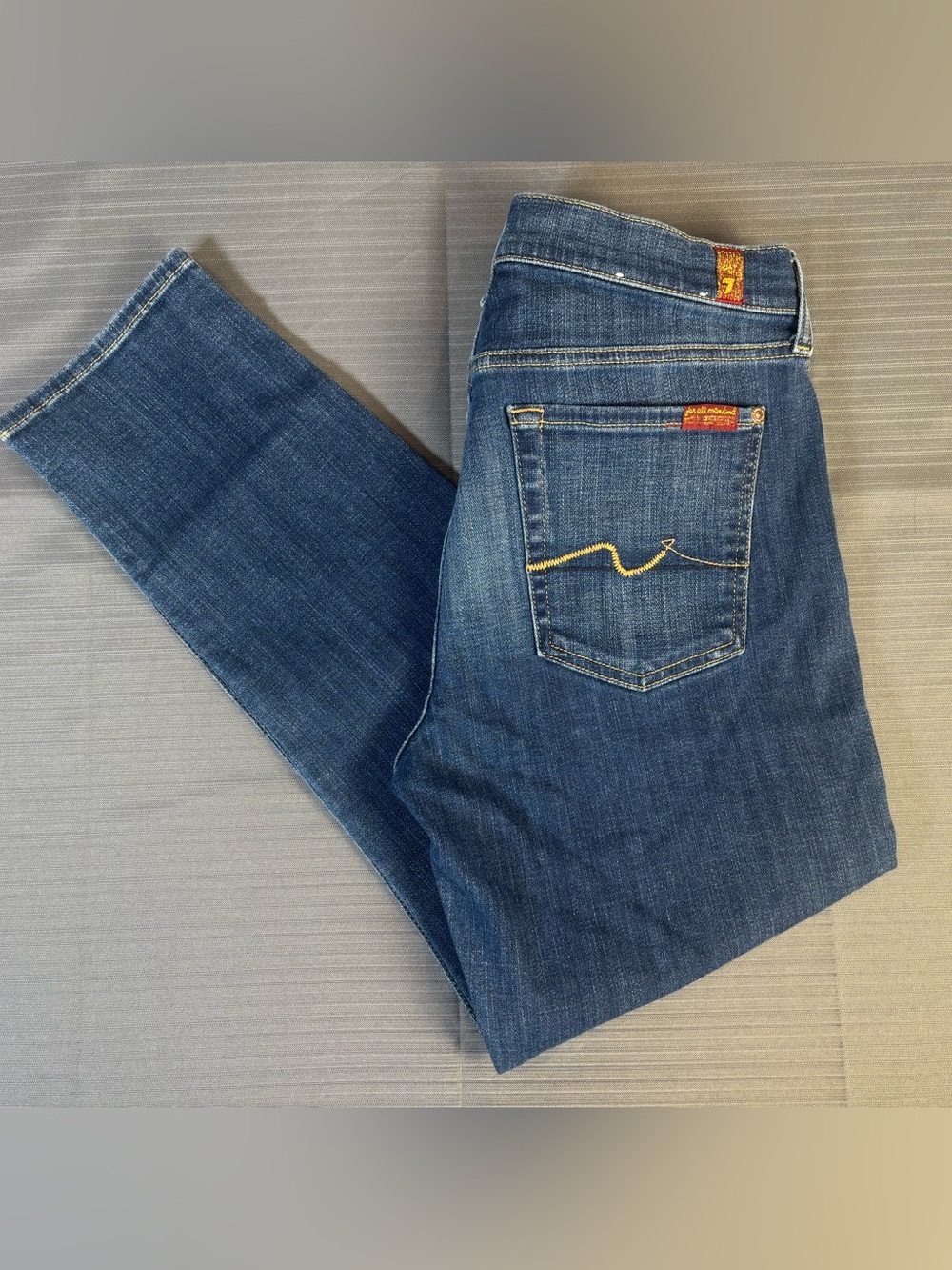7 For All Mankind Josefina Skinny Boyfriend Jeans Womens Medium Wash Stretch